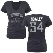 Chuck Howley Women's Dallas Cowboys Name & Number Tri-Blend T-Shirt - Navy