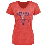 Chuck Klein Women's Philadelphia Phillies Base Runner Tri-Blend T-Shirt - Red