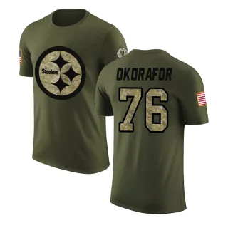 Chukwuma Okorafor Pittsburgh Steelers Olive Salute to Service Legend T-Shirt