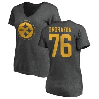 Chukwuma Okorafor Women's Pittsburgh Steelers One Color T-Shirt - Ash