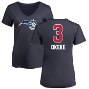 Chuma Okeke Women's Orlando Magic Navy Name and Number Banner Wave V-Neck T-Shirt