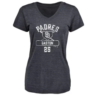 Cito Gaston Women's San Diego Padres Base Runner Tri-Blend T-Shirt - Navy