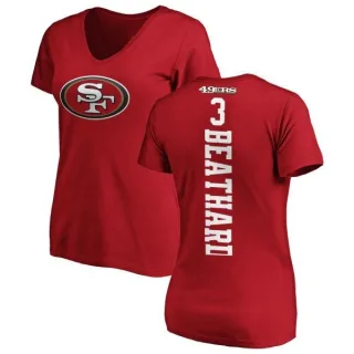 C.J. Beathard Women's San Francisco 49ers Backer Slim Fit T-Shirt - Red