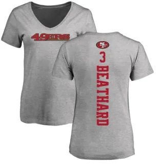 C.J. Beathard Women's San Francisco 49ers Backer V-Neck T-Shirt - Ash