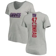 C.J. Conrad Women's New York Giants Backer V-Neck T-Shirt - Ash