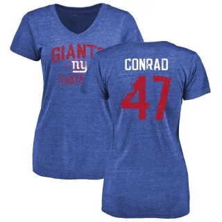 C.J. Conrad Women's New York Giants Distressed Name & Number Tri-Blend T-Shirt - Royal