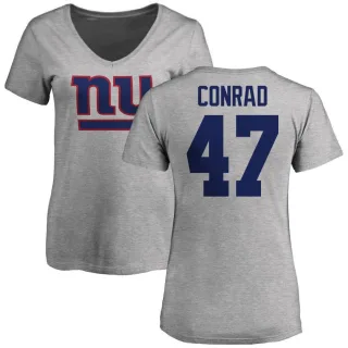 C.J. Conrad Women's New York Giants Name & Number Logo Slim Fit T-Shirt - Ash