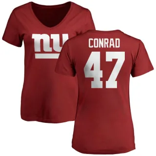 C.J. Conrad Women's New York Giants Name & Number Logo Slim Fit T-Shirt - Red