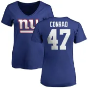 C.J. Conrad Women's New York Giants Name & Number Logo Slim Fit T-Shirt - Royal