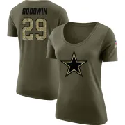 C.J. Goodwin Women's Dallas Cowboys Salute to Service Olive Legend Scoop Neck T-Shirt