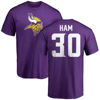 C.J. Ham Minnesota Vikings Name & Number Logo T-Shirt - Purple
