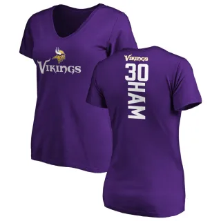 C.J. Ham Women's Minnesota Vikings Backer Slim Fit T-Shirt - Purple