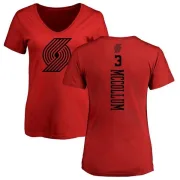 C.J. McCollum Women's Portland Trail Blazers Red One Color Backer Slim-Fit V-Neck T-Shirt