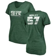 C.J. Mosley Women's New York Jets Retro Tri-Blend V-Neck T-Shirt - Green