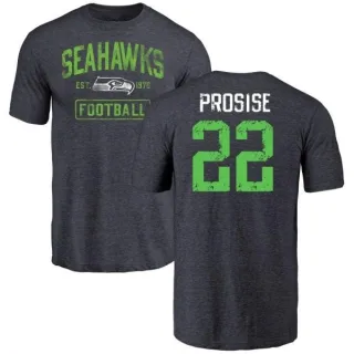 C.J. Prosise Seattle Seahawks Navy Distressed Name & Number Tri-Blend T-Shirt