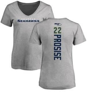 C.J. Prosise Women's Seattle Seahawks Backer V-Neck T-Shirt - Ash