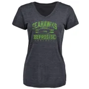 C.J. Prosise Women's Seattle Seahawks Flanker Tri-Blend T-Shirt - Navy