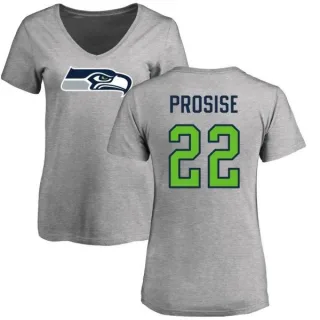 C.J. Prosise Women's Seattle Seahawks Name & Number Logo Slim Fit T-Shirt - Ash