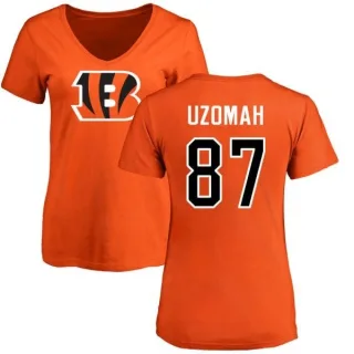 C.J. Uzomah Women's Cincinnati Bengals Name & Number Logo Slim Fit T-Shirt - Orange