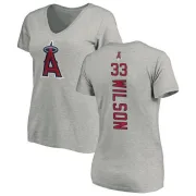 C.J. Wilson Women's Los Angeles Angels of Anaheim Backer Slim Fit T-Shirt - Ash