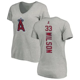 C.J. Wilson Women's Los Angeles Angels of Anaheim Backer Slim Fit T-Shirt - Ash