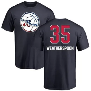 Clarence Weatherspoon Philadelphia 76ers Navy Name and Number Banner Wave T-Shirt