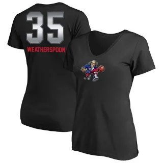 Clarence Weatherspoon Women's Philadelphia 76ers Black Midnight Mascot T-Shirt