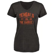 Clark Harris Women's Cincinnati Bengals Flanker Tri-Blend T-Shirt - Black