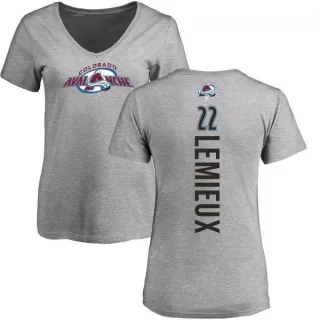 Claude Lemieux Women's Colorado Avalanche Backer T-Shirt - Ash