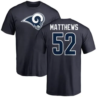 Clay Matthews Los Angeles Rams Name & Number Logo T-Shirt - Navy