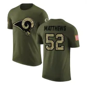 Clay Matthews Los Angeles Rams Olive Salute to Service Legend T-Shirt