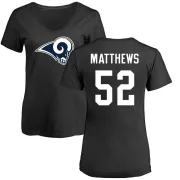 Clay Matthews Women's Los Angeles Rams Name & Number Logo Slim Fit T-Shirt - Black