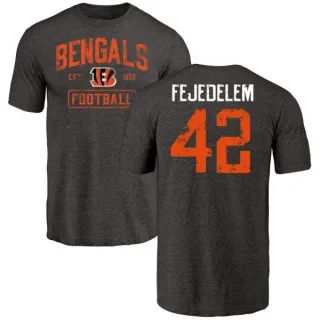Clayton Fejedelem Cincinnati Bengals Black Distressed Name & Number Tri-Blend T-Shirt