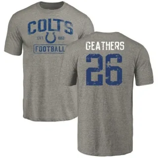 Clayton Geathers Indianapolis Colts Gray Distressed Name & Number Tri-Blend T-Shirt