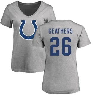 Clayton Geathers Women's Indianapolis Colts Name & Number Logo Slim Fit T-Shirt - Ash