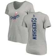 Clayton Kershaw Women's Los Angeles Dodgers Backer Slim Fit T-Shirt - Ash