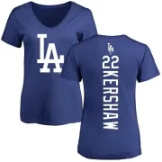 Clayton Kershaw Women's Los Angeles Dodgers Backer Slim Fit T-Shirt - Royal