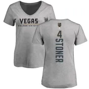 Clayton Stoner Women's Vegas Golden Knights Backer Slim Fit V-Neck T-Shirt - Heathered Gray