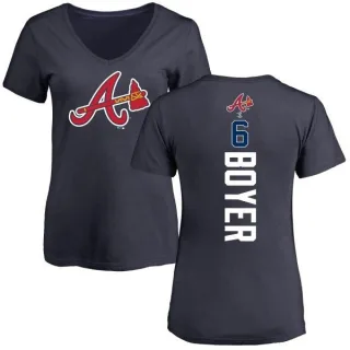 Clete Boyer Women's Atlanta Braves Backer Slim Fit T-Shirt - Navy