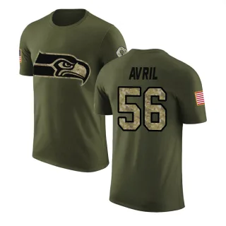 Cliff Avril Seattle Seahawks Olive Salute to Service Legend T-Shirt