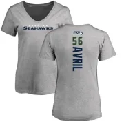 Cliff Avril Women's Seattle Seahawks Backer V-Neck T-Shirt - Ash