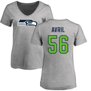 Cliff Avril Women's Seattle Seahawks Name & Number Logo Slim Fit T-Shirt - Ash