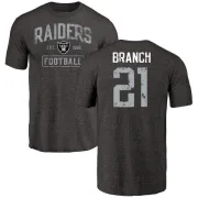 Cliff Branch Oakland Raiders Black Distressed Name & Number Tri-Blend T-Shirt