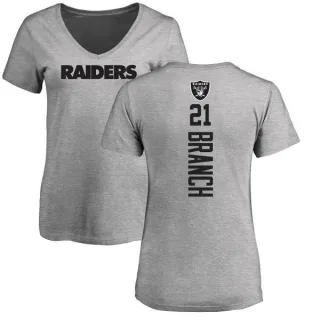 Cliff Branch Women's Oakland Raiders Backer V-Neck T-Shirt - Ash