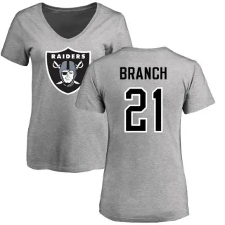 Cliff Branch Women's Oakland Raiders Name & Number Logo Slim Fit T-Shirt - Ash