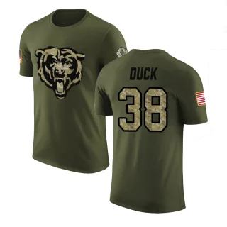 Clifton Duck Chicago Bears Olive Salute to Service Legend T-Shirt