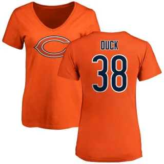 Clifton Duck Women's Chicago Bears Name & Number Logo Slim Fit T-Shirt - Orange