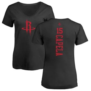 Clint Capela Women's Houston Rockets Black One Color Backer Slim-Fit V-Neck T-Shirt
