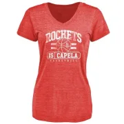 Clint Capela Women's Houston Rockets Red Baseline Tri-Blend T-Shirt