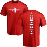 Clyde Drexler Houston Rockets Red Backer T-Shirt